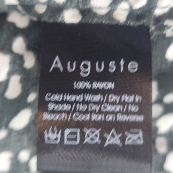 Revolve Auguste Edie Cascade Wrap Mini Dress Ruffle Black White Size 6 - Picture 6 of 11